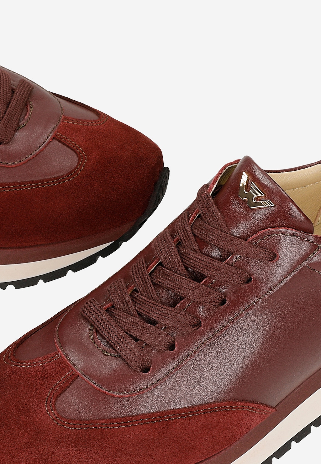 Bordowe sneakersy damskie na platoformie 46355-75 Widok 6