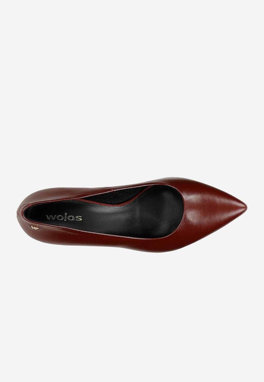 Bordowe skórzane czółenka damskie na szerokim słupku 35173-55 Widok 4
