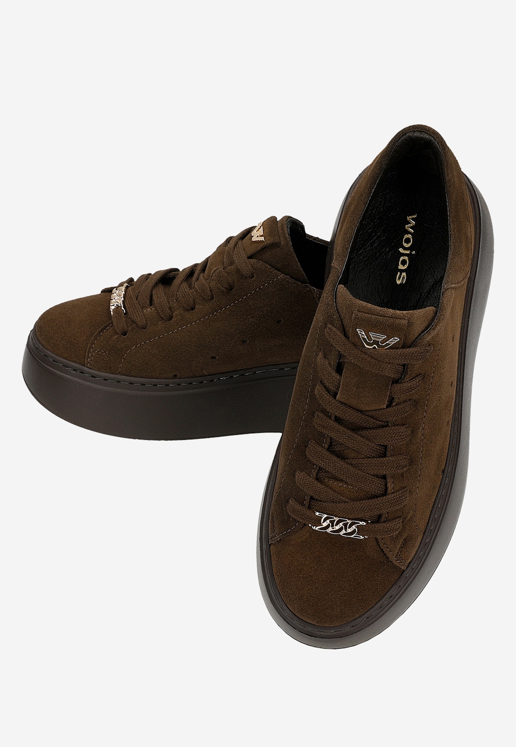 Ciemnobrązowe trampki damskie na platformie 46285-62 Widok 6