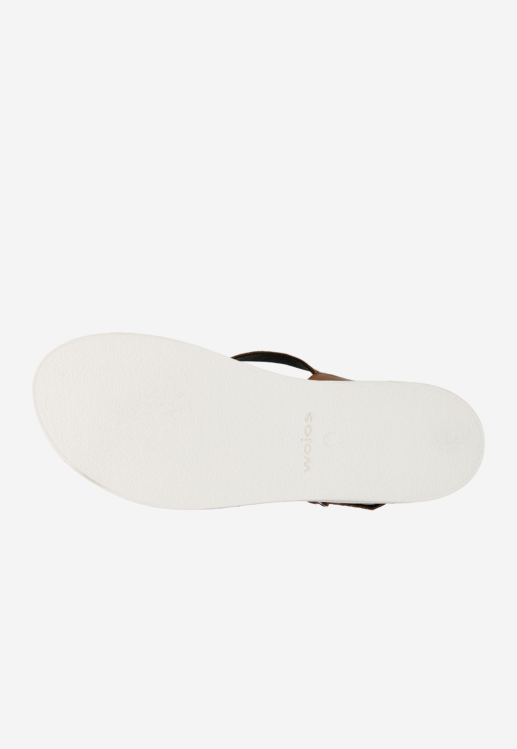 Hnedé kožené dámske sandále na plochej podrážke 76235-53 Widok 6