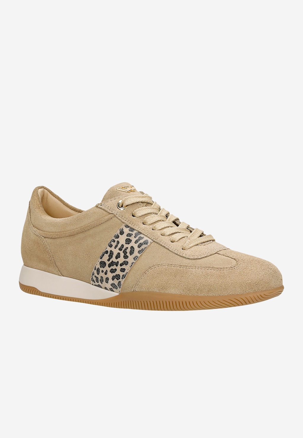 Béžové dámske poltopánky s bodkovanou vsadkou 46343-74 Widok 3