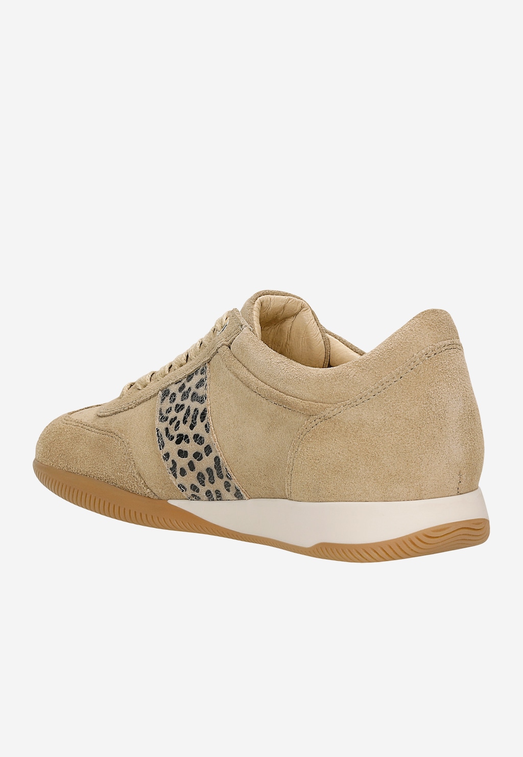 Béžové dámske poltopánky s bodkovanou vsadkou 46343-74 Widok 4