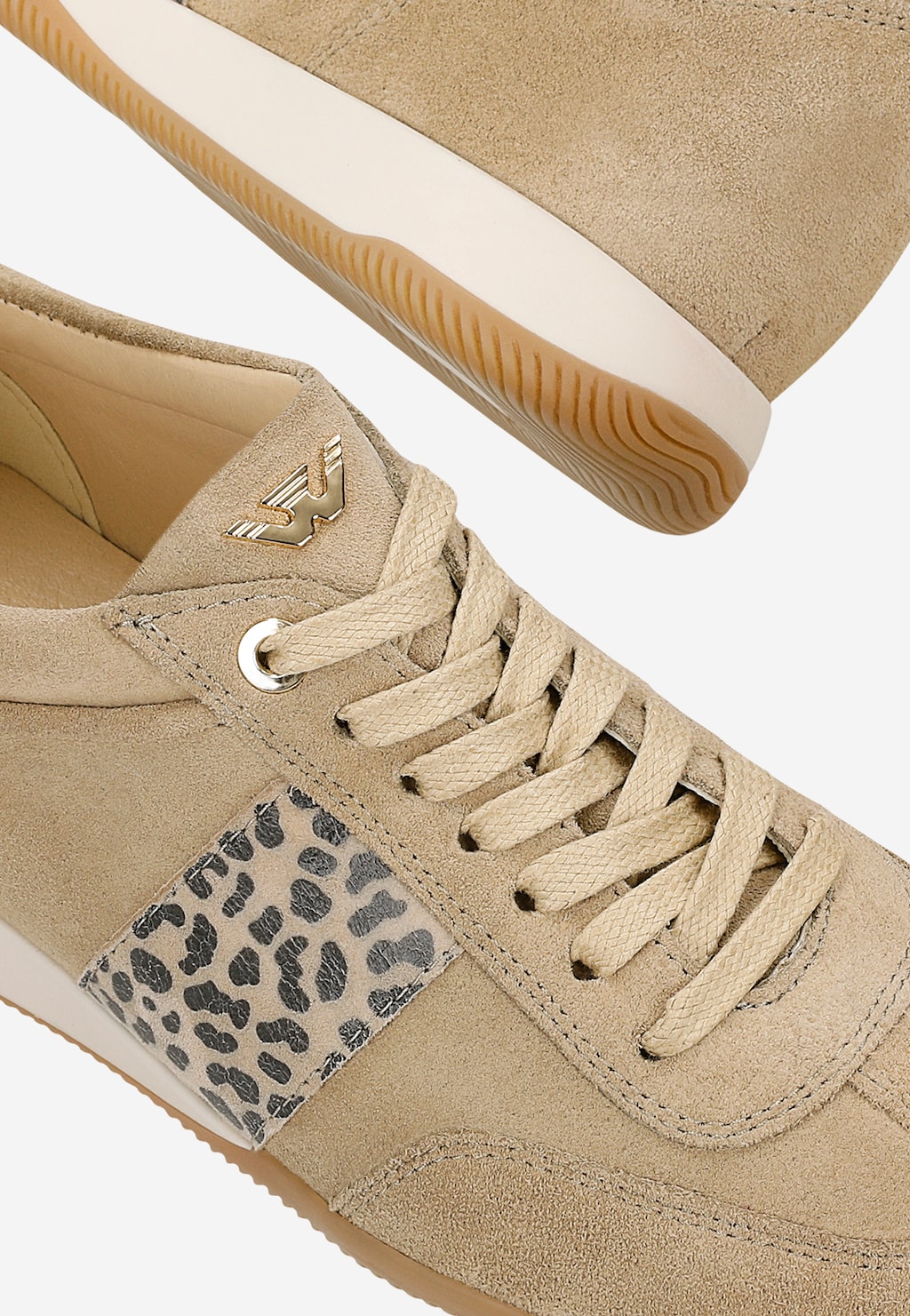 Béžové dámske poltopánky s bodkovanou vsadkou 46343-74 Widok 7