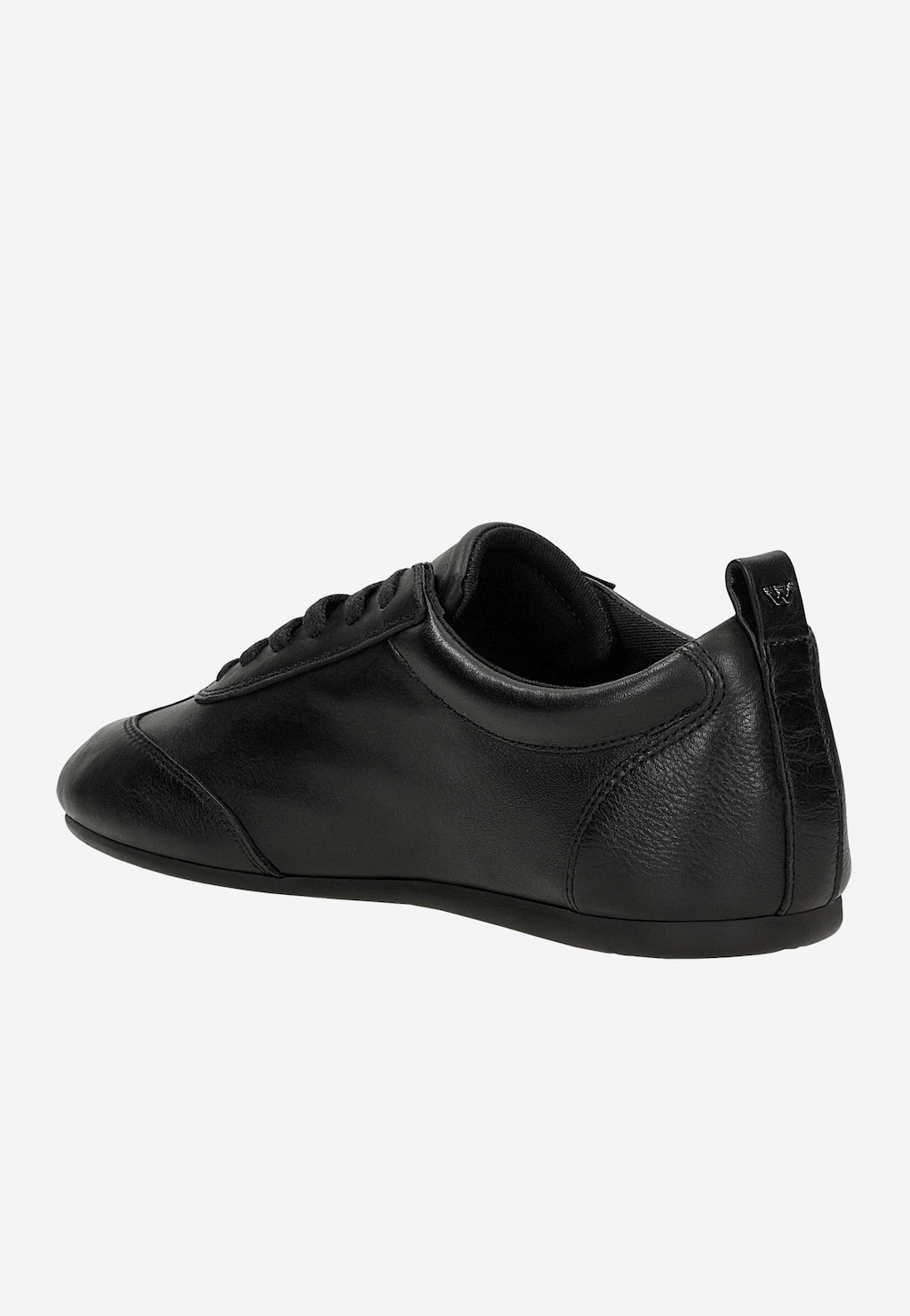 Czarne skórzane półbuty na płaskiej podeszwie 46347-51 Widok 4