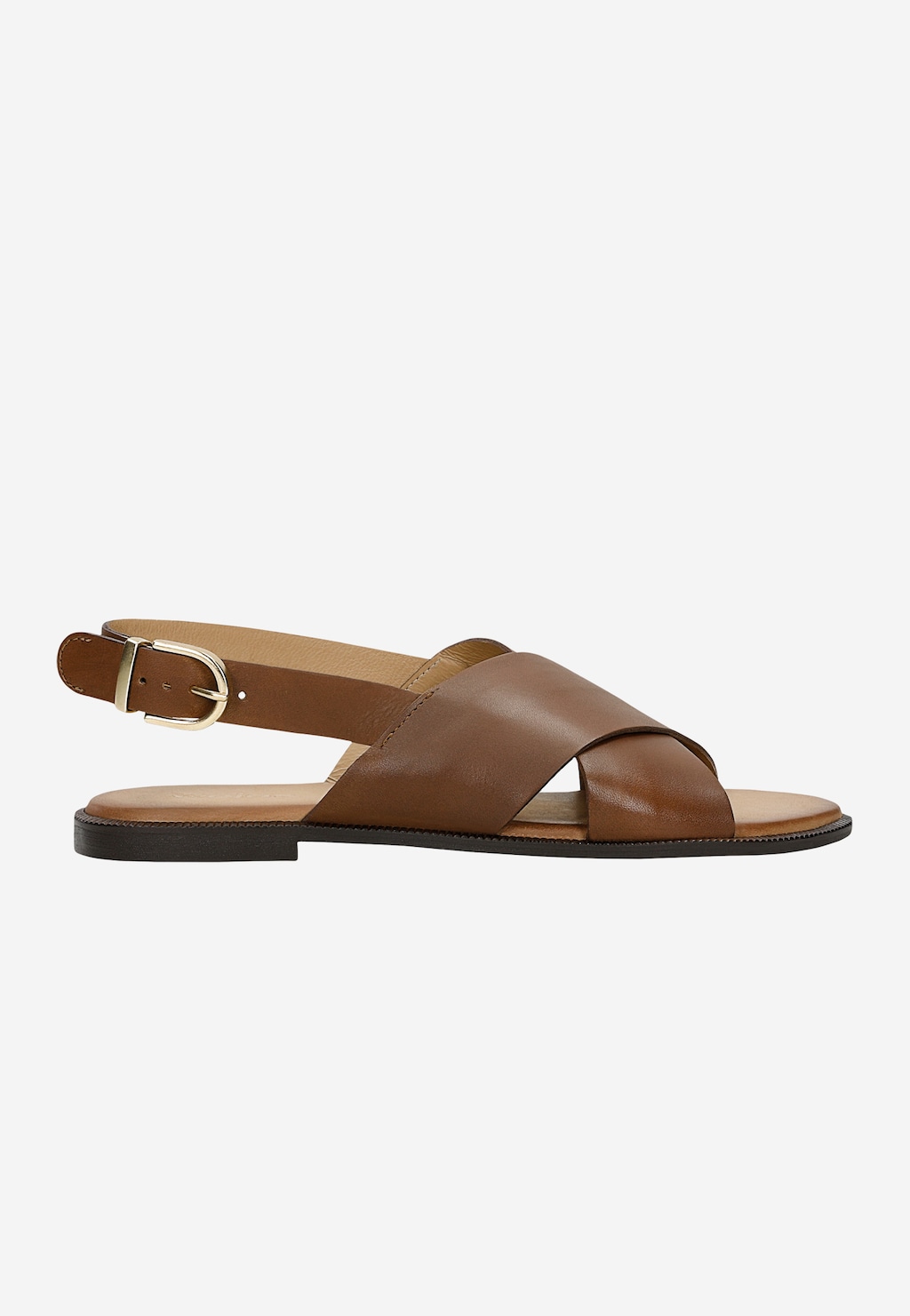 Hnedé dámske sandále z lícnej kože 76071-52 Widok 2