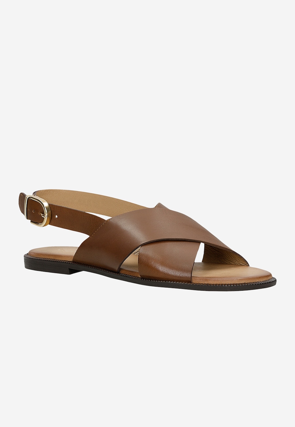 Hnedé dámske sandále z lícnej kože 76071-52 Widok 3