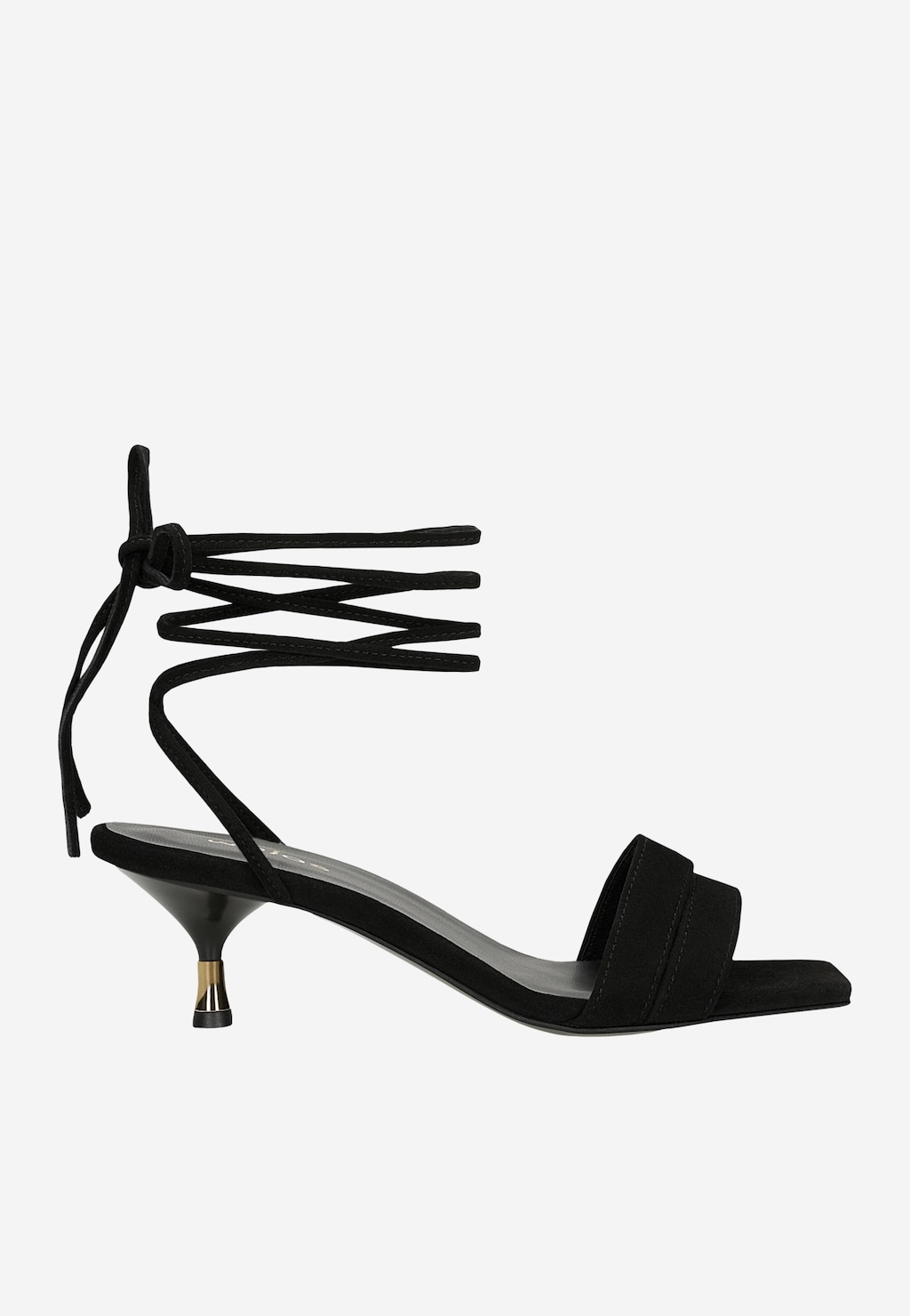 Čierne šnurovacie sandále na nízkom podpätku 76232-81 Widok 2