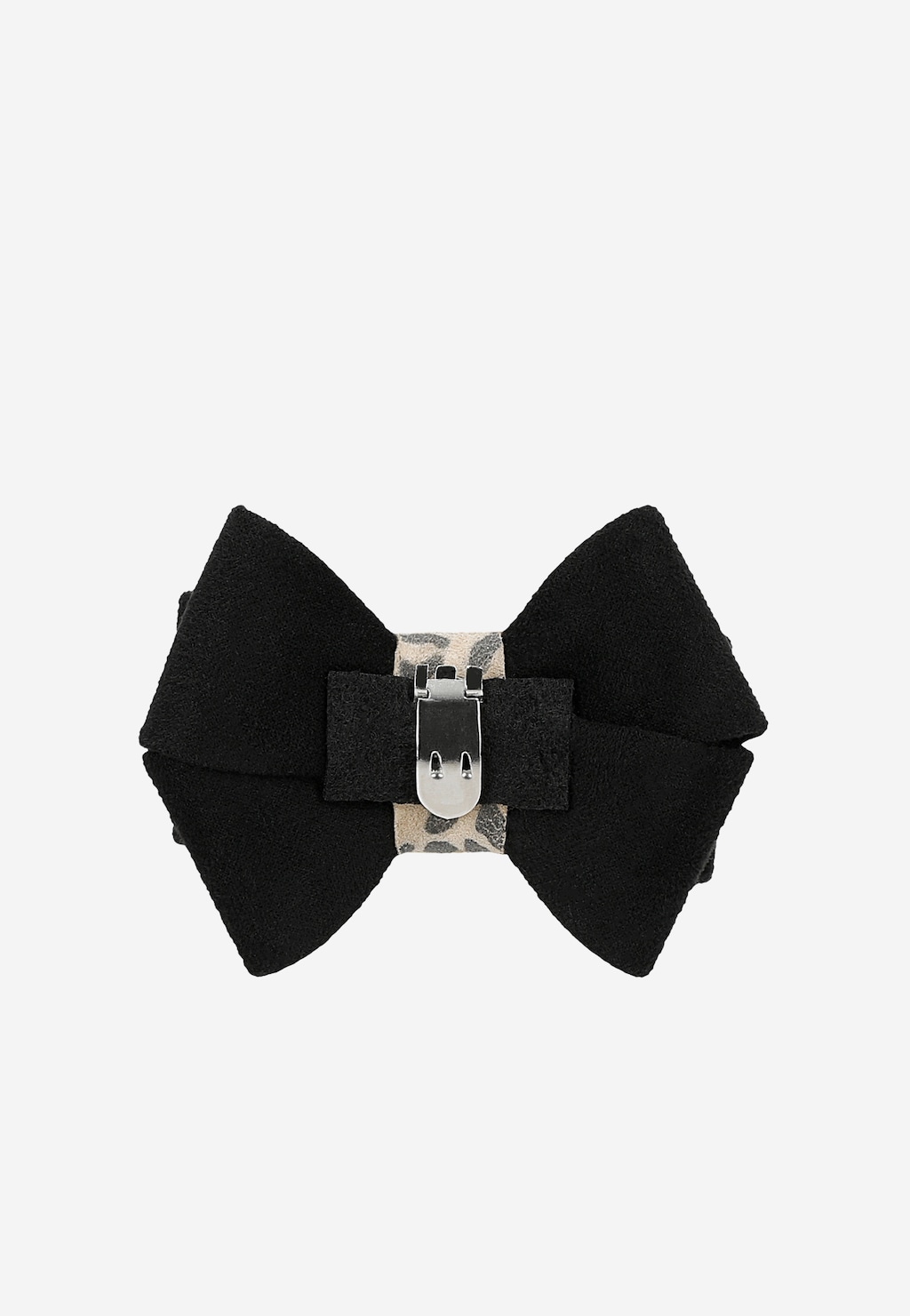 Černé mašličky na boty se stuhou s leopardím vzorem 98540-51 Widok 4