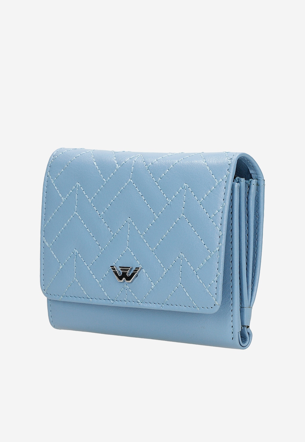 Malá modrá prešívaná dámska peňaženka z lícnej kože 91101-56 Widok 3