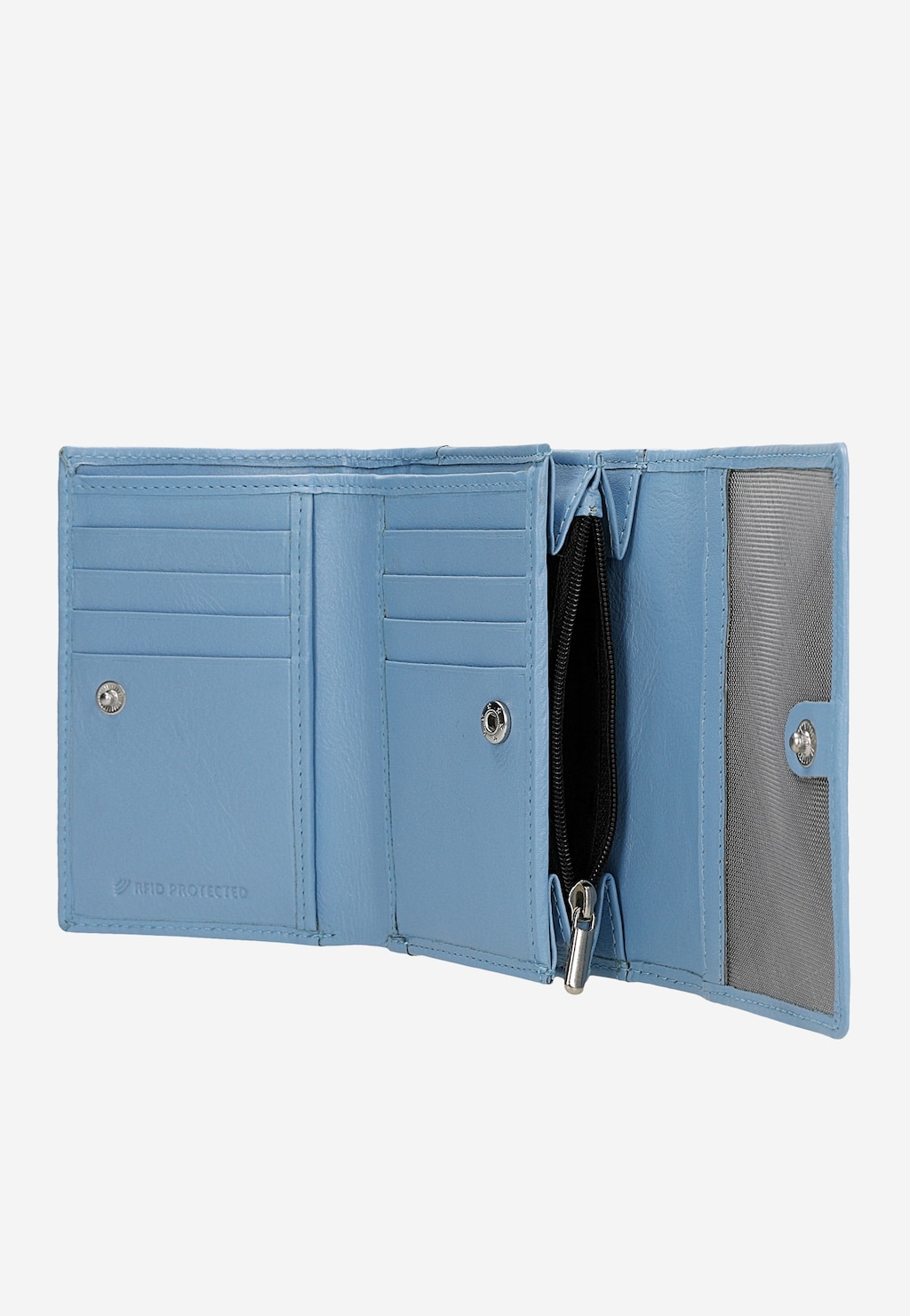 Malá modrá prešívaná dámska peňaženka z lícnej kože 91101-56 Widok 6