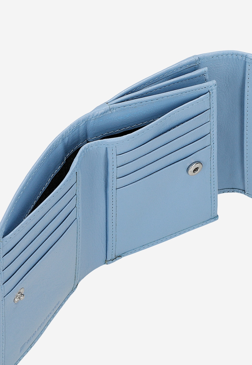 Malá modrá prešívaná dámska peňaženka z lícnej kože 91101-56 Widok 7