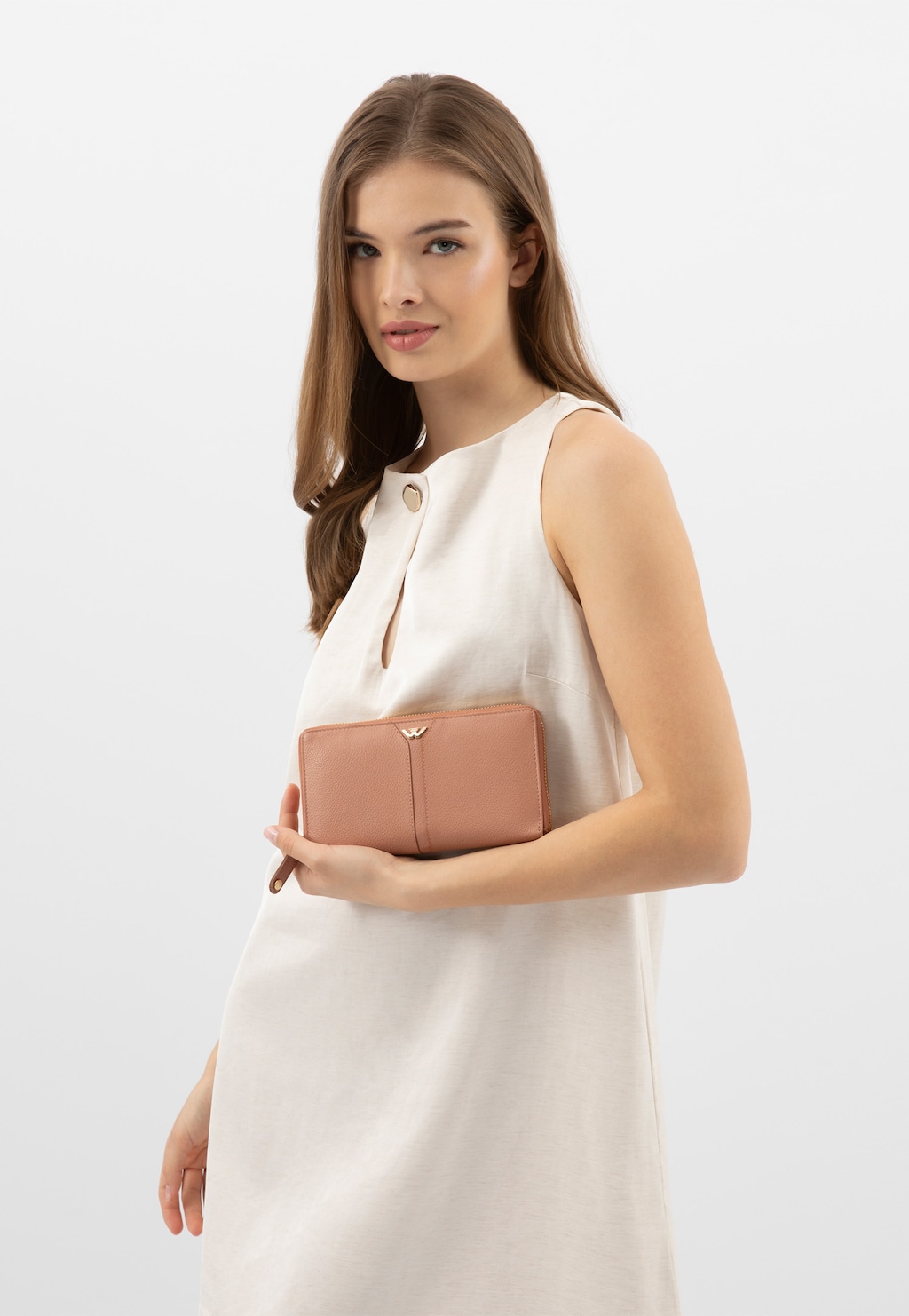 Velká světle růžová dámská peněženka z kůže 91083-54 Widok 9