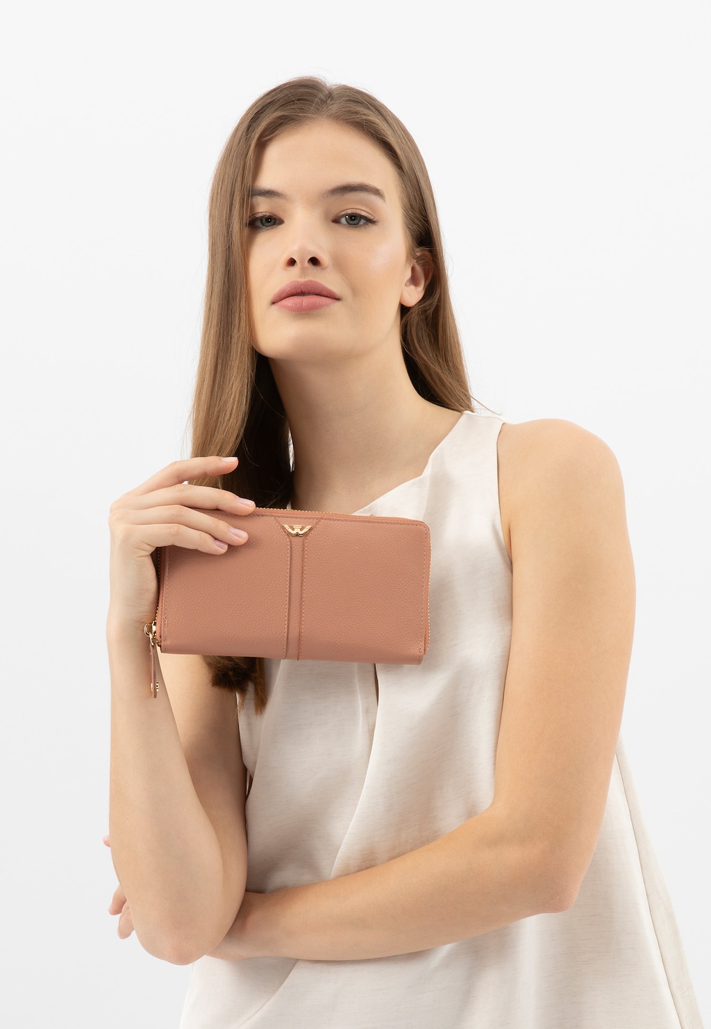 Velká světle růžová dámská peněženka z kůže 91083-54 Widok 1