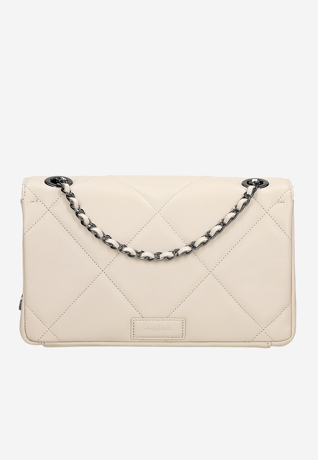 Jasnobeżowa pikowana torebka damska ze skóry licowej 80342-54 Widok 4