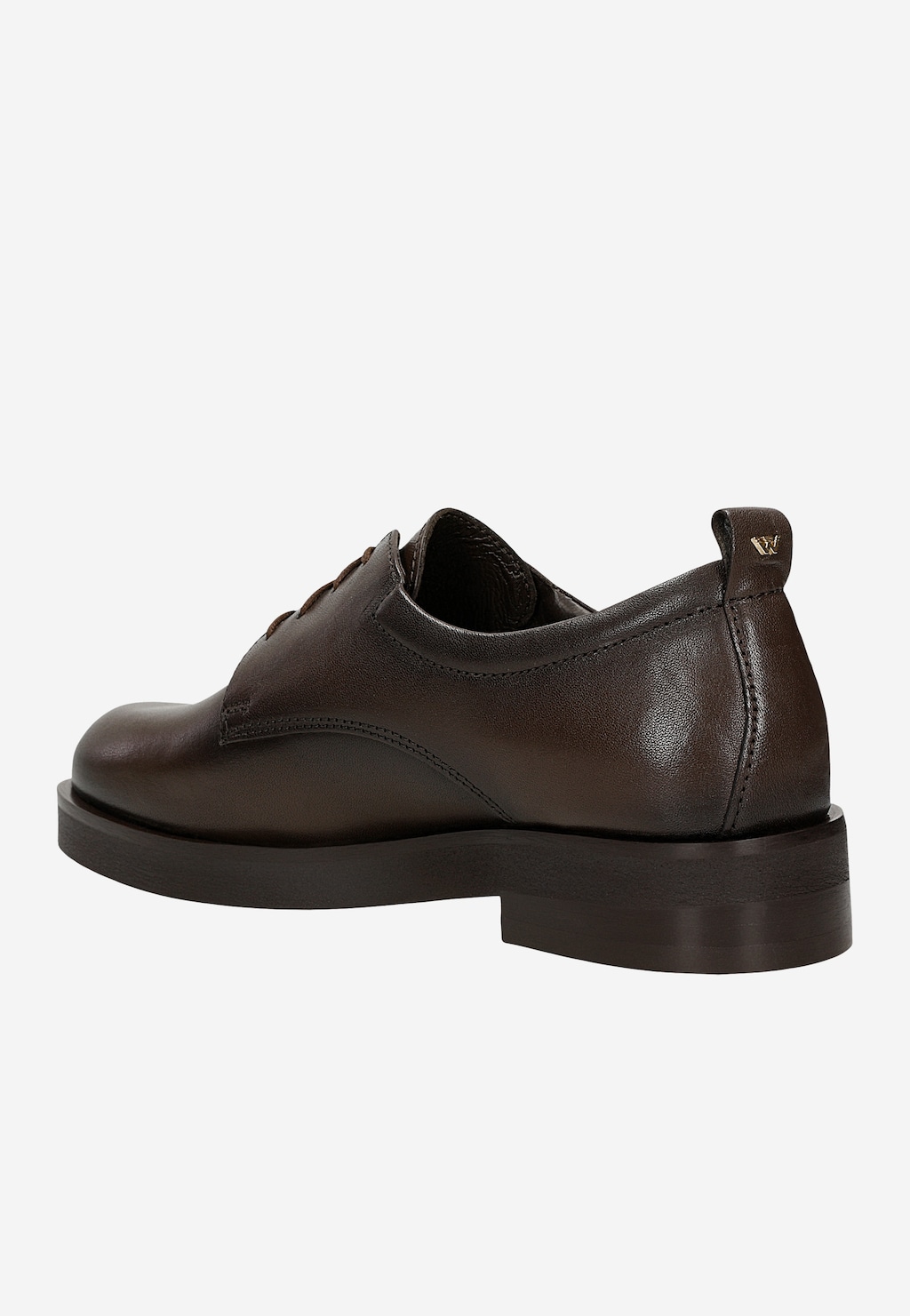 Ciemnobrązowe sznurowane półbuty damskie ze skóry licowej 46360-52 Widok 3