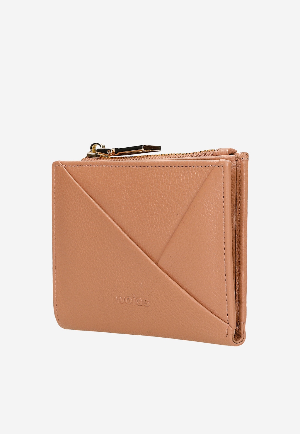 Malá kožená dámska peňaženka s geometrickým prešívaním 91081-54 Widok 3