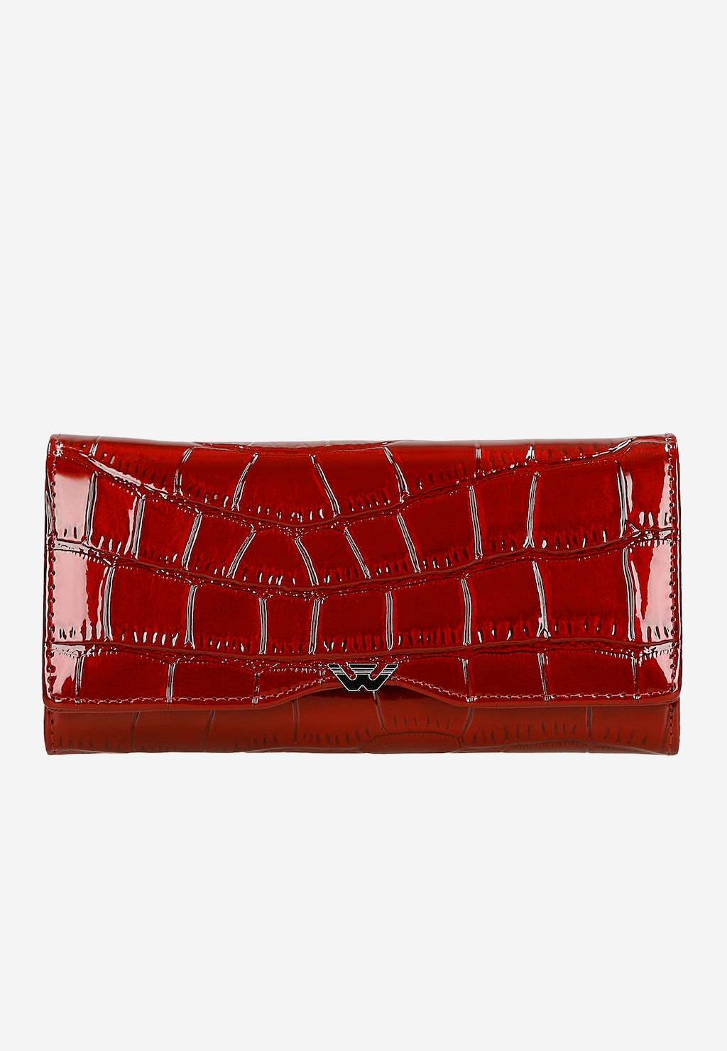Veľká červená peňaženka z lakovanej kože s jemným metalickým leskom 91074-35 Widok 2