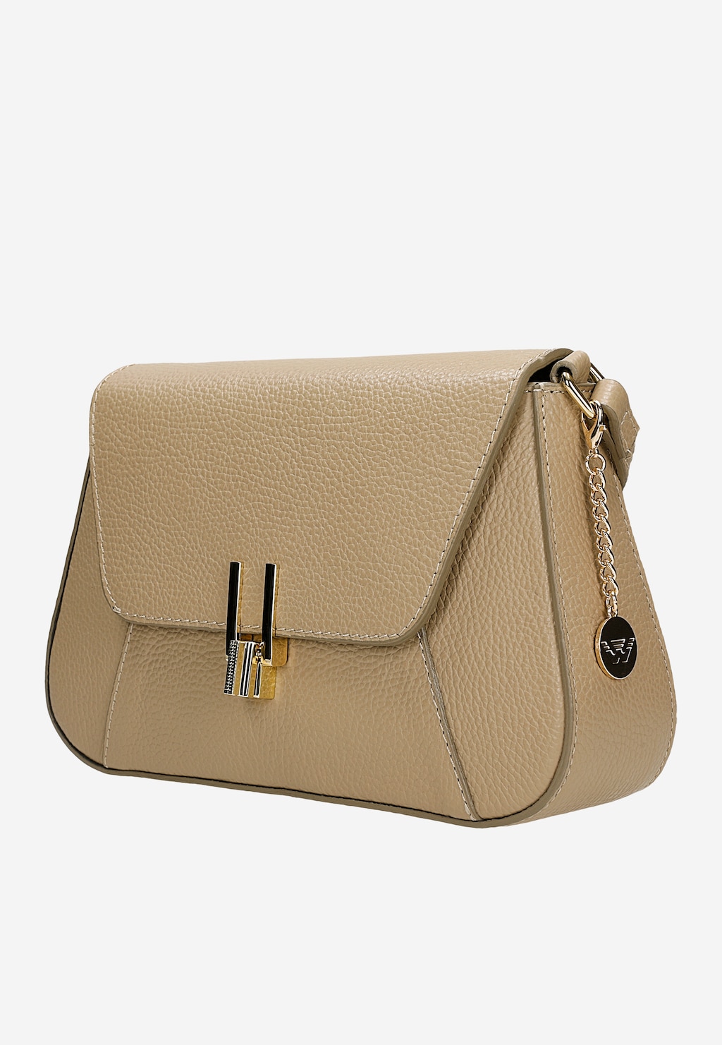 Beżowa skórzana torebka damska z klapką 80200-54 Widok 3