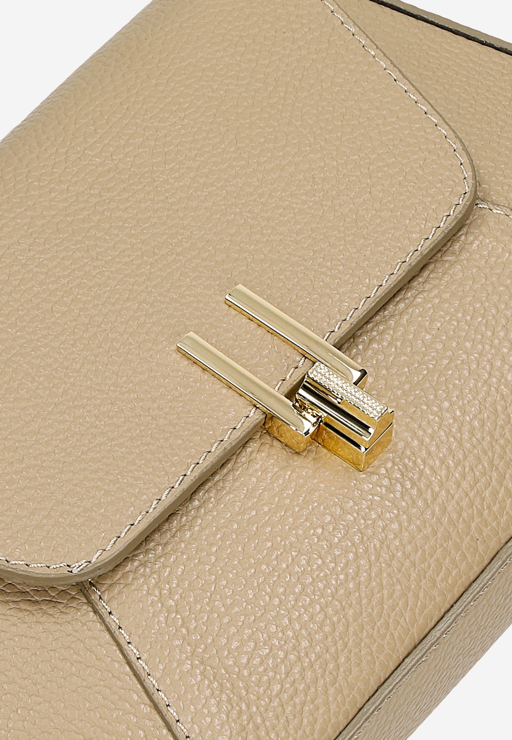 Beżowa skórzana torebka damska z klapką 80200-54 Widok 7