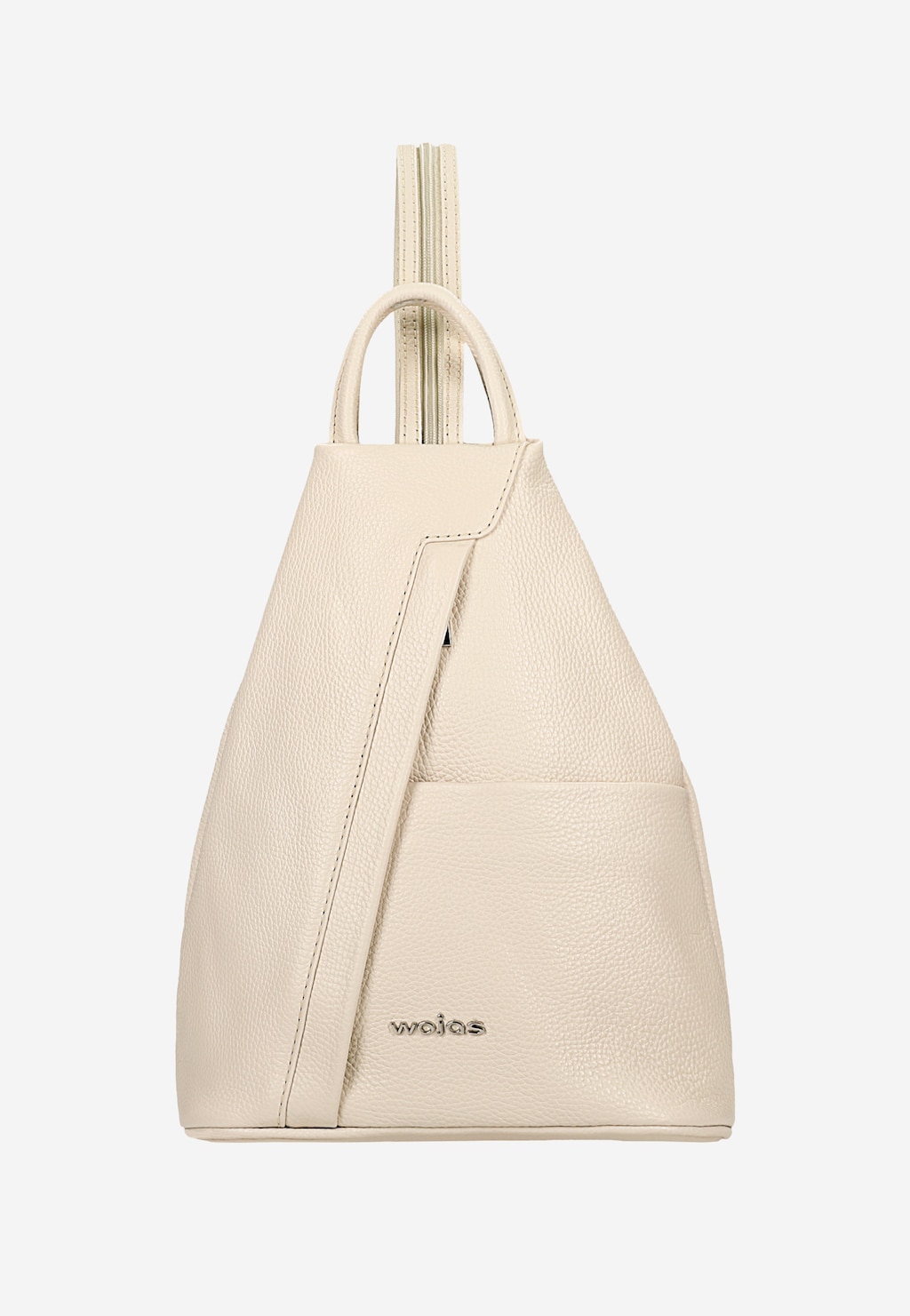 Beżowy trójkątny plecak miejski z suwakiem 80083-54 Widok 2