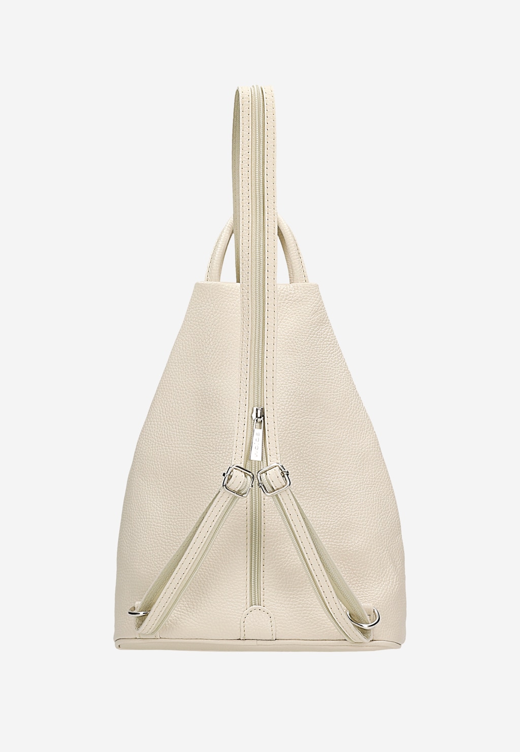 Beżowy trójkątny plecak miejski z suwakiem 80083-54 Widok 4