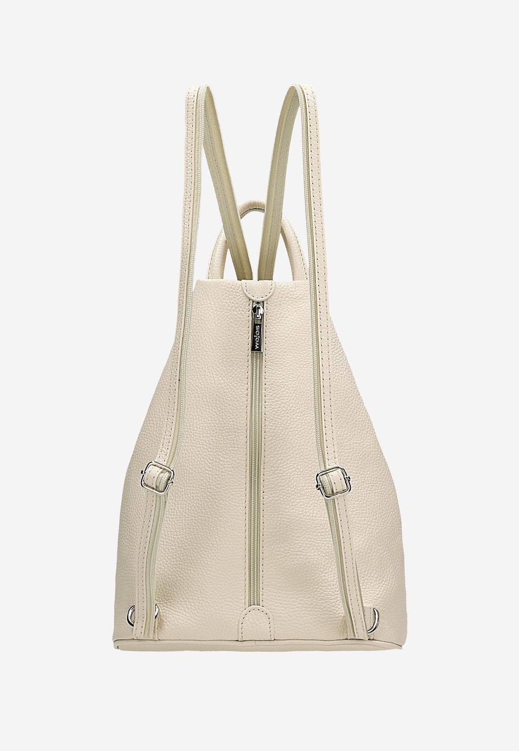 Beżowy trójkątny plecak miejski z suwakiem 80083-54 Widok 5