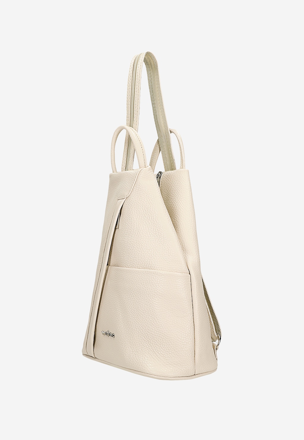 Beżowy trójkątny plecak miejski z suwakiem 80083-54 Widok 6