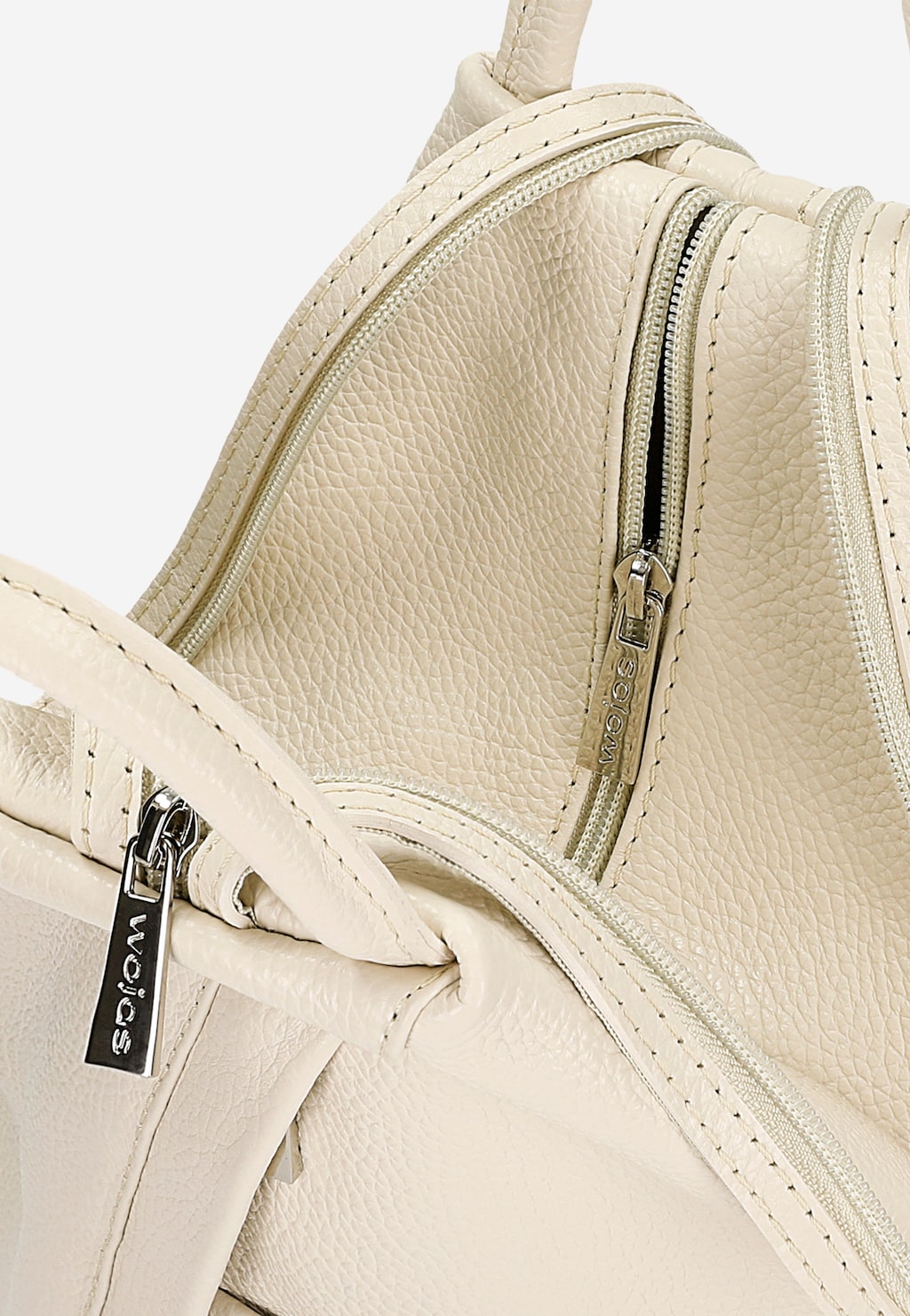 Beżowy trójkątny plecak miejski z suwakiem 80083-54 Widok 7