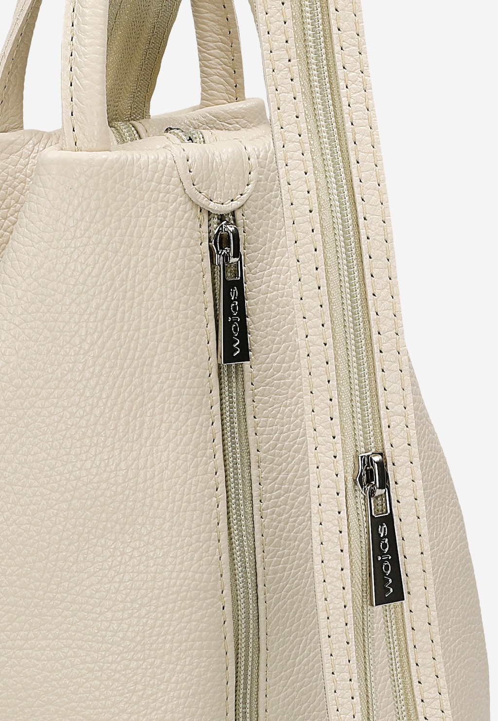 Beżowy trójkątny plecak miejski z suwakiem 80083-54 Widok 8