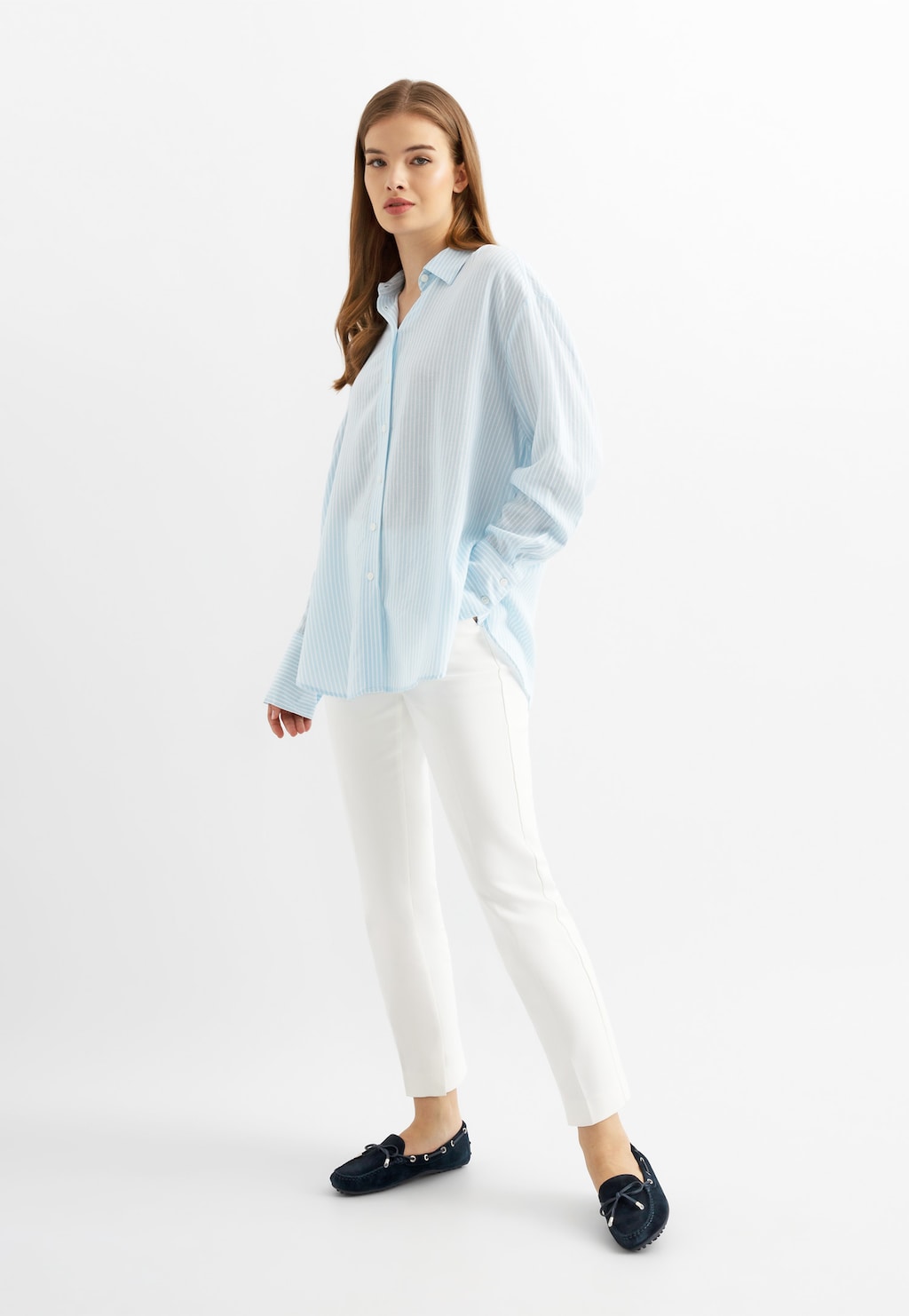 Dámske námorné mokasíny v tmavomodrej farbe 46327-66 Widok 1