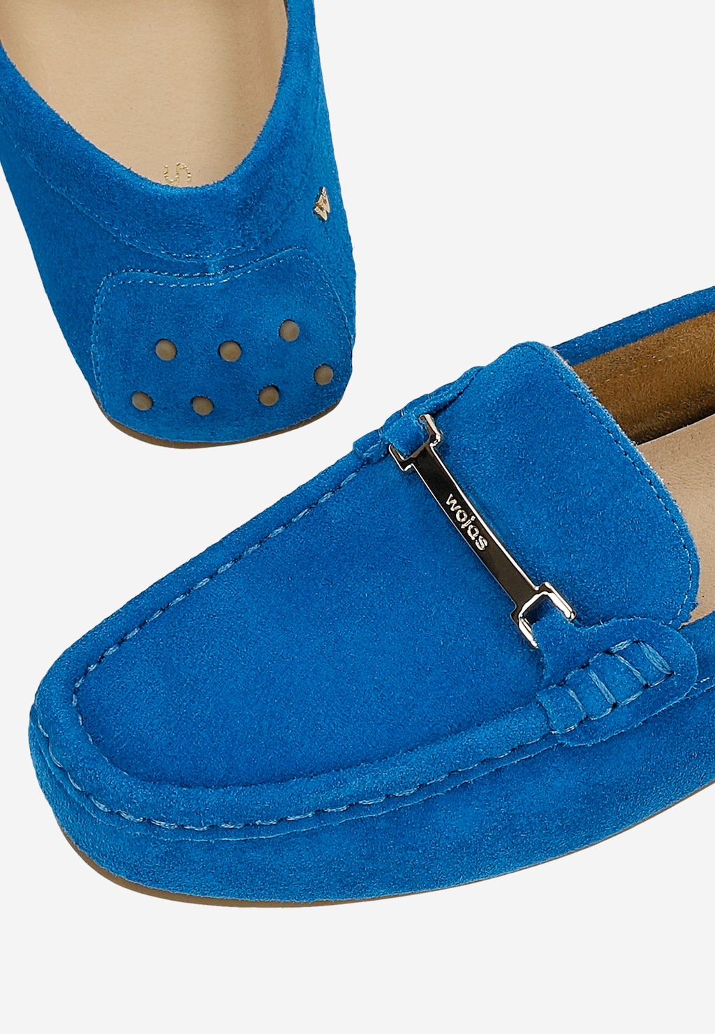 Modré dámske mokasíny so zlatou ozdobou 46210-60 Widok 7