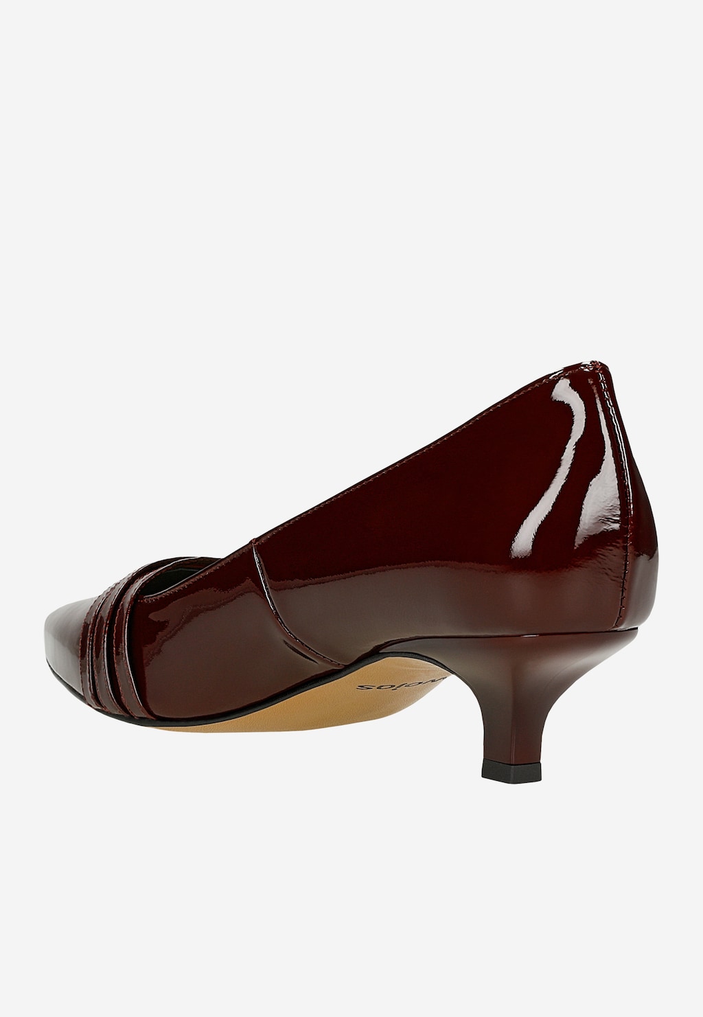 Bordové lakované lodičky s ozdobnými pásikmi 35171-35 Widok 4