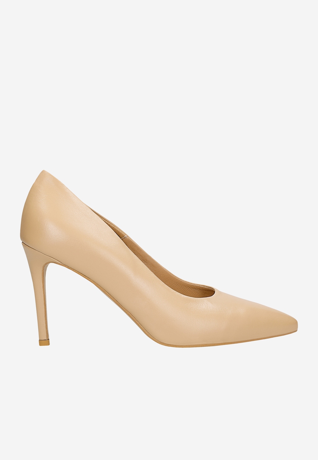 Beżowe klasyczne czółenka ze skóry licowej 35163-54 Widok 2