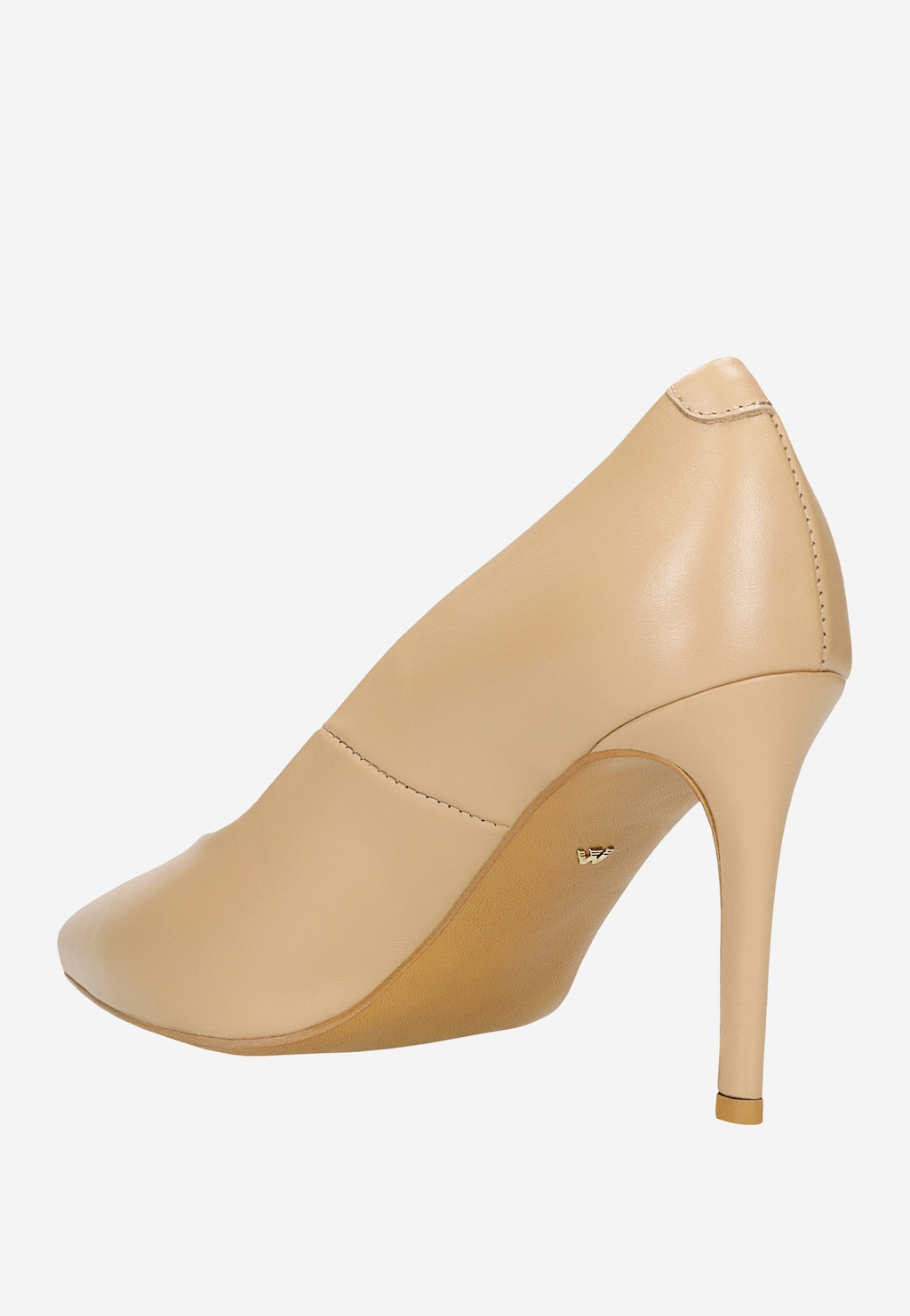 Beżowe klasyczne czółenka ze skóry licowej 35163-54 Widok 4