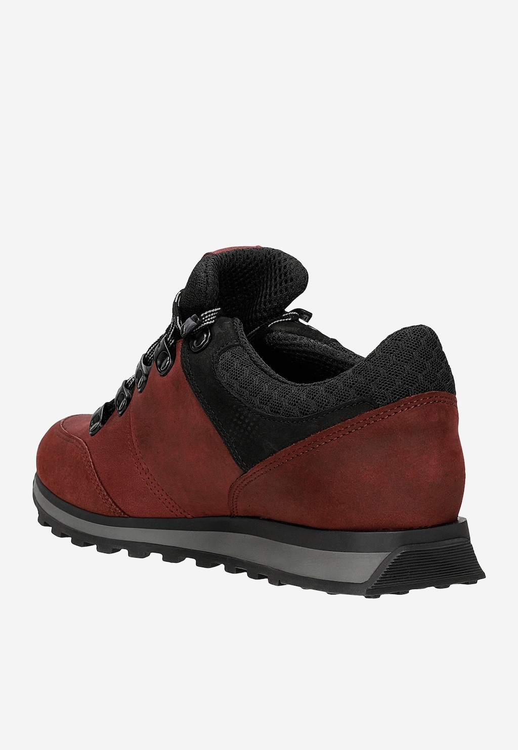 Bordowe niskie trekkingi damskie z czarnymi wstawkami 46083-98 Widok 3