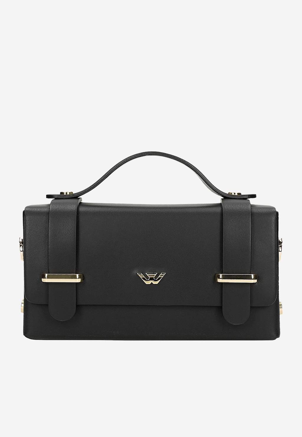 Mała czarna wizytowa torebka damska ze skóry 80329-51 Widok 1