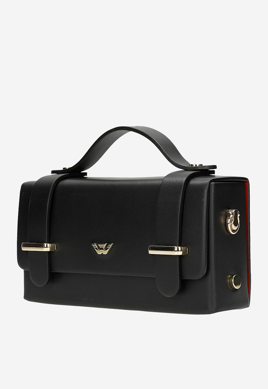 Mała czarna wizytowa torebka damska ze skóry 80329-51 Widok 2