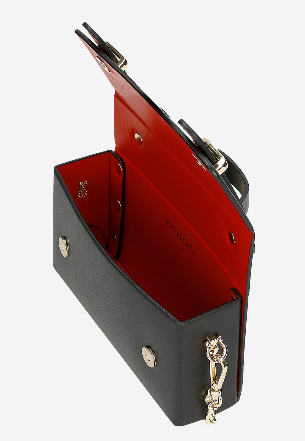 Mała czarna wizytowa torebka damska ze skóry 80329-51 Widok 5