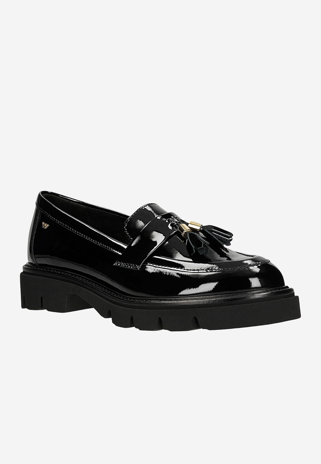Czarne lakierowane mokasyny z ozdobnym chwostem 46364-31 Widok 2
