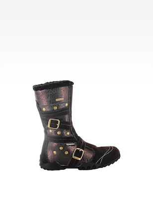 Hnědé kozačky BARTEK T-24574/3J8 se zlatými spokami