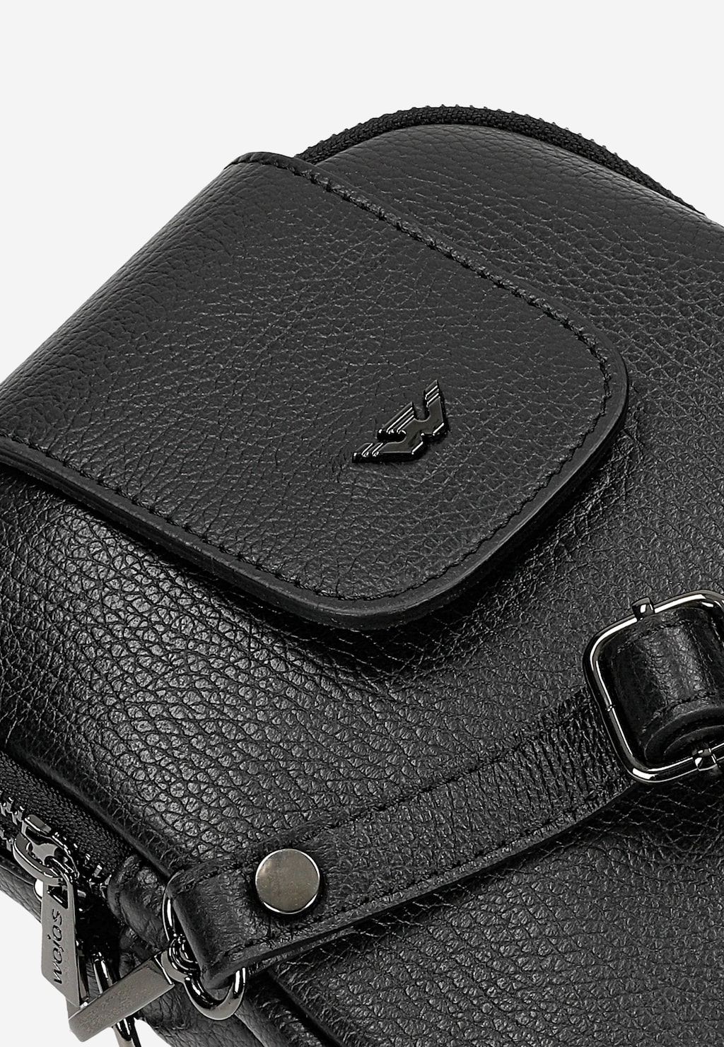 Malá černá kožená kabelka přes rameno z lícové kůže 80433-51 Widok 7