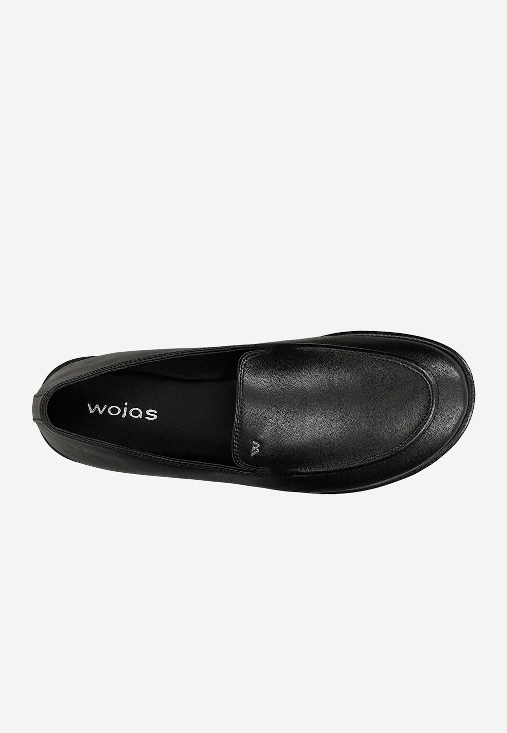 Czarne skórzane loafersy damskie na płaskiej podeszwie 46373-51 Widok 4