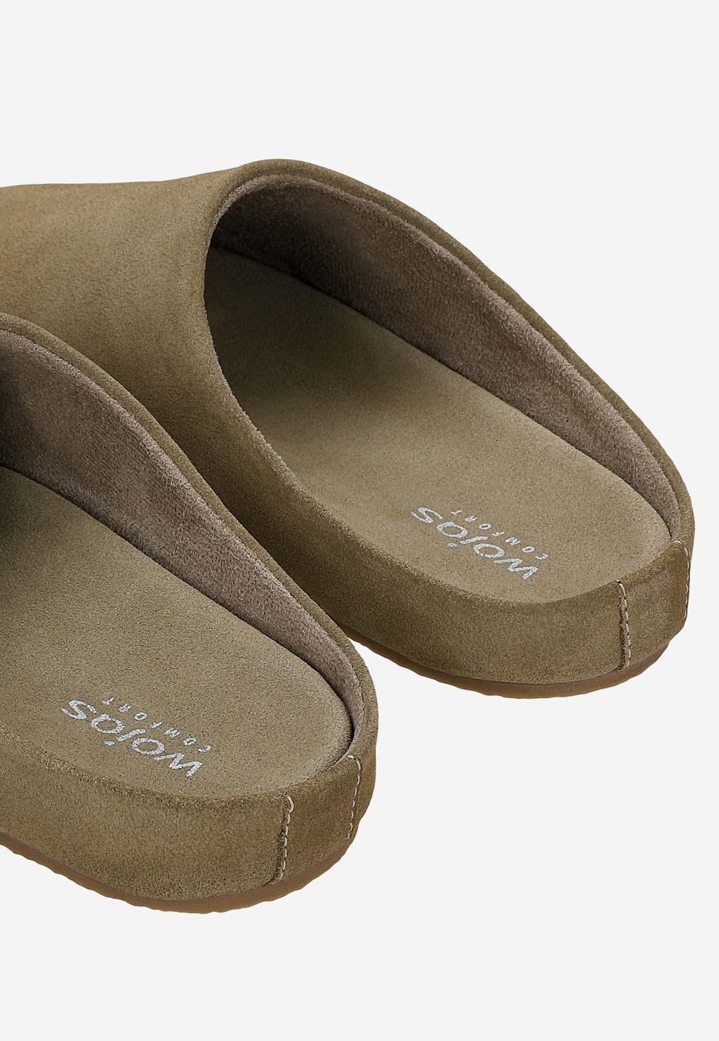 Szare klapki z linii Comfort z dwoiny welurowej 74151-60 Widok 6