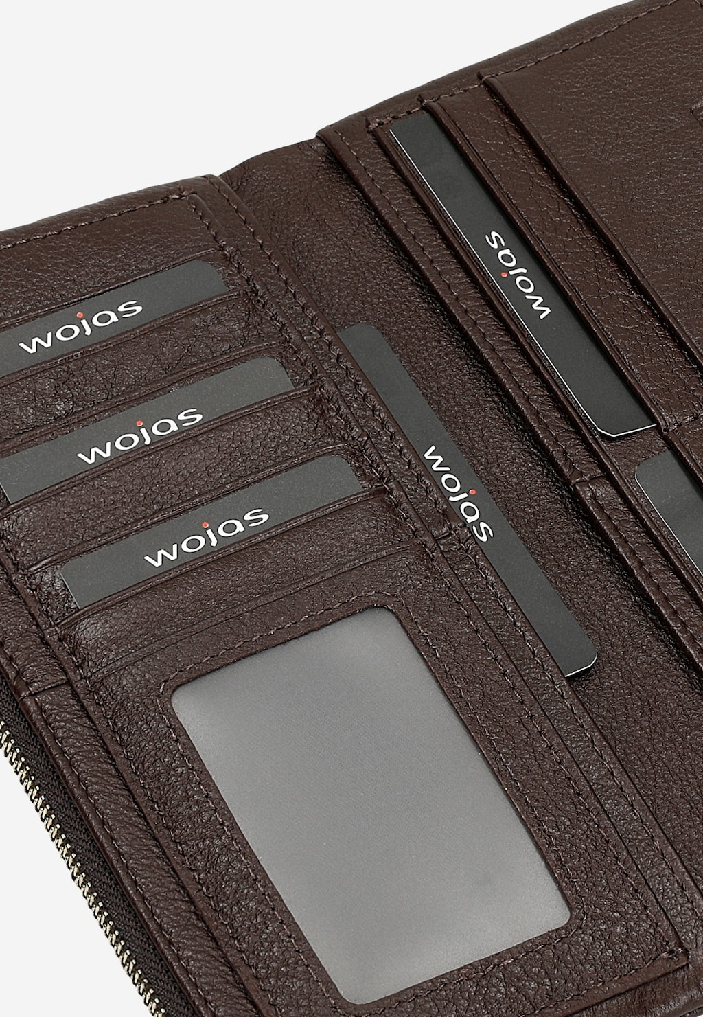 Duży skórzany portfel damski w kolorze czekoladowym 91124-52 Widok 6