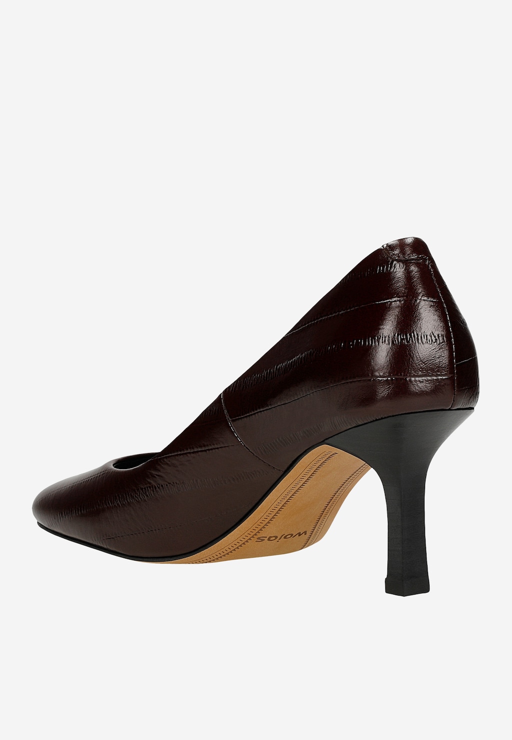 Bordowe czółenka z ozdobnym tłoczeniem 35177-55 Widok 3