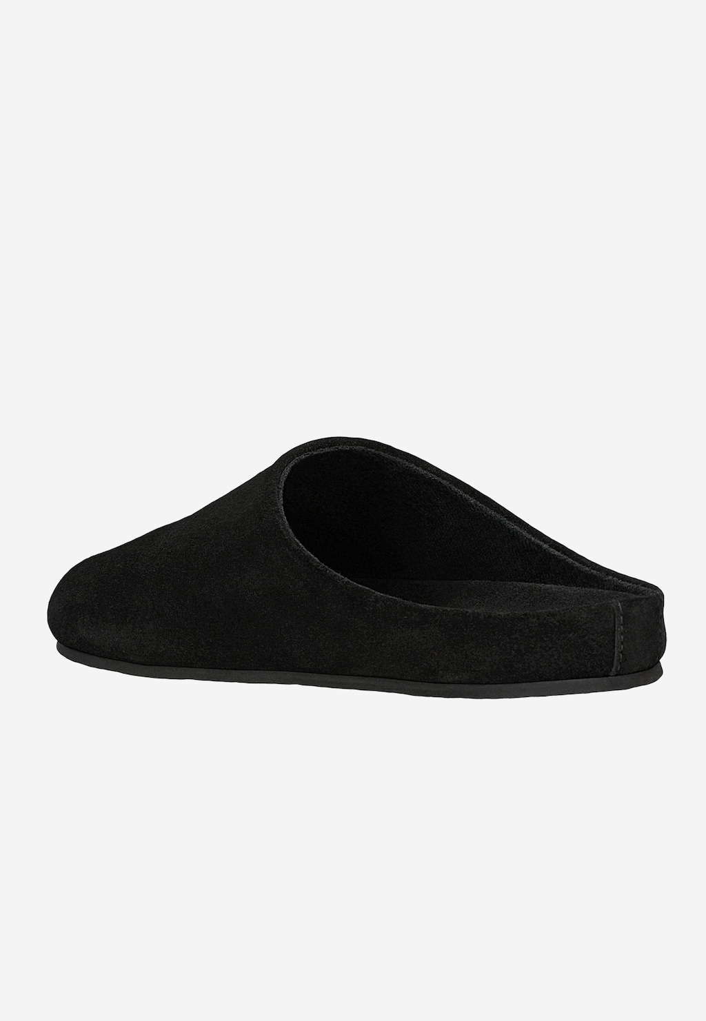 Czarne klapki z linii Comfort z dwoiny welurowej 74151-61 Widok 3