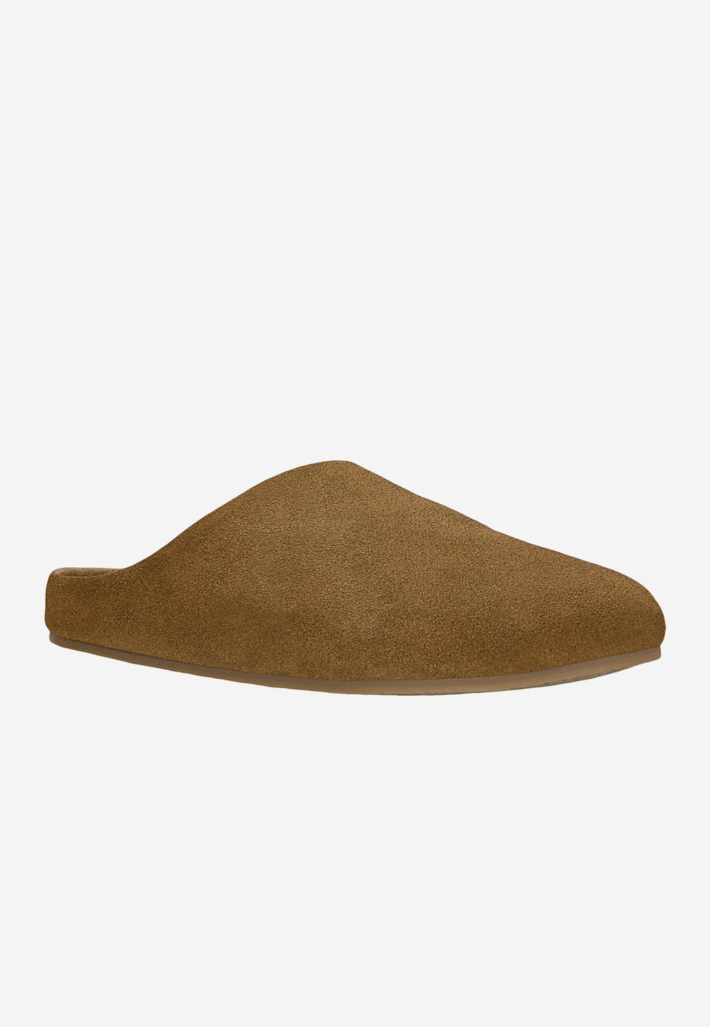 Beżowe klapki z linii Comfort z dwoiny welurowej 74151-64 Widok 2