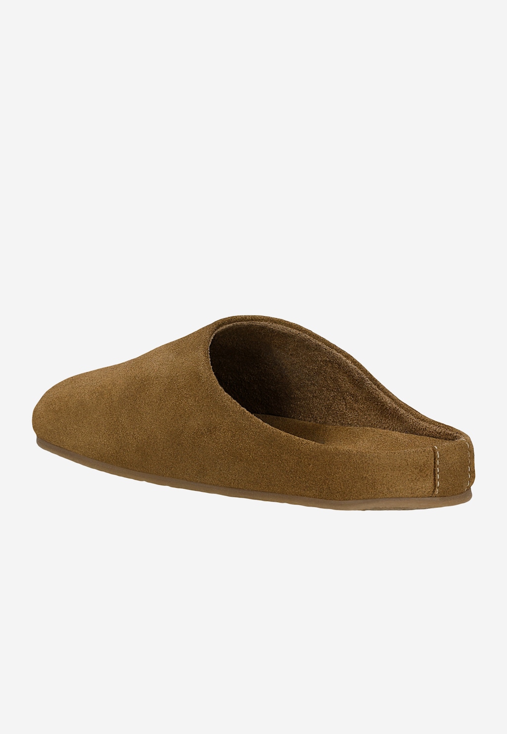 Beżowe klapki z linii Comfort z dwoiny welurowej 74151-64 Widok 3