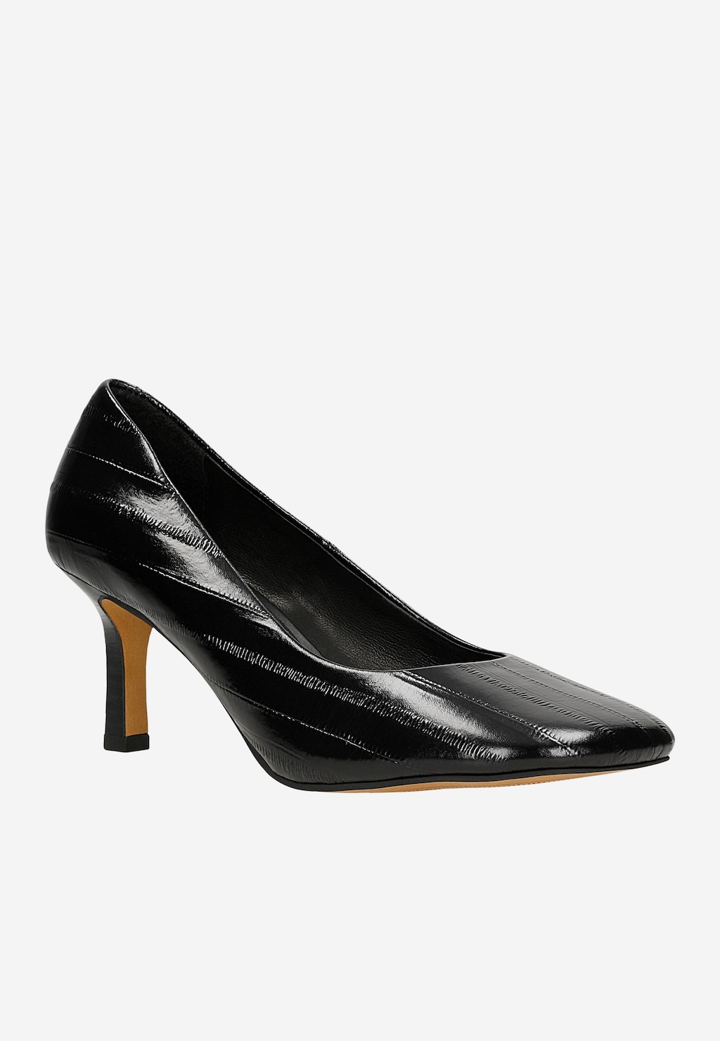 Czółenka damskie ze skóry licowej z ozdobnymi przeszyciami 35177-51 Widok 2