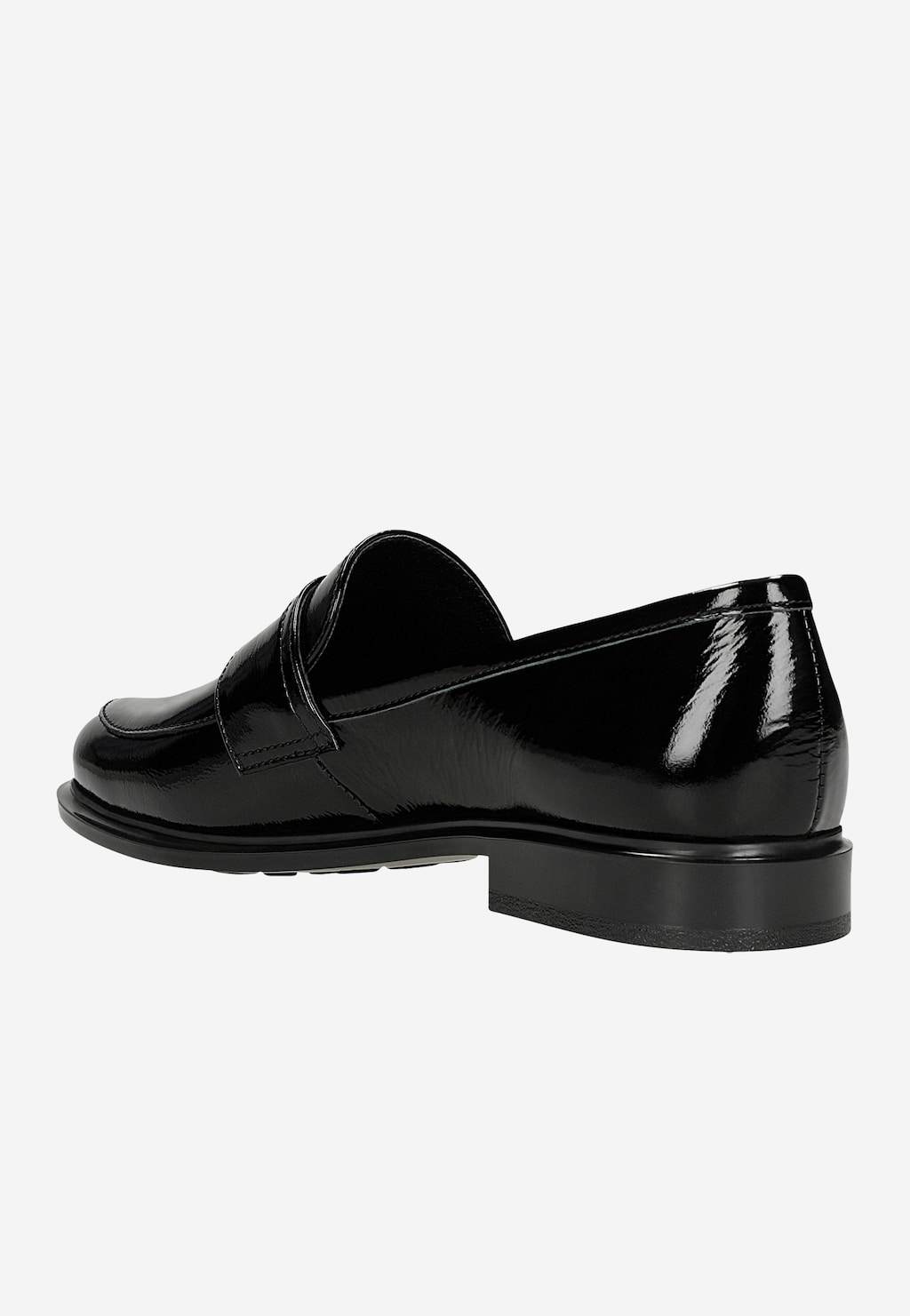 Czarne klasyczne mokasyny damskie z lakierowanej skóry 46354-31 Widok 3